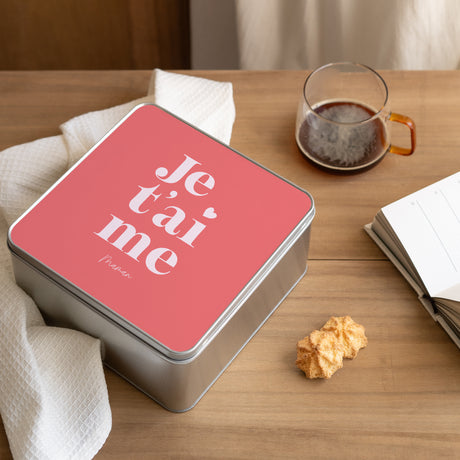 Boite métallique Objets Carrée Je t'aime maman