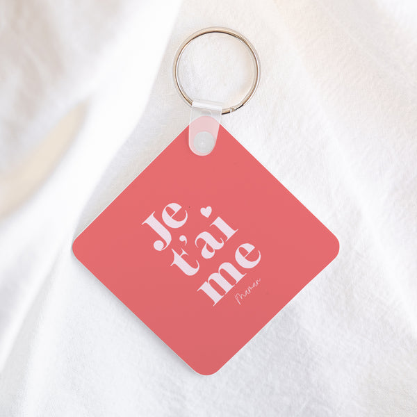 Porte-clés Objets Carré Je t'aime maman photo