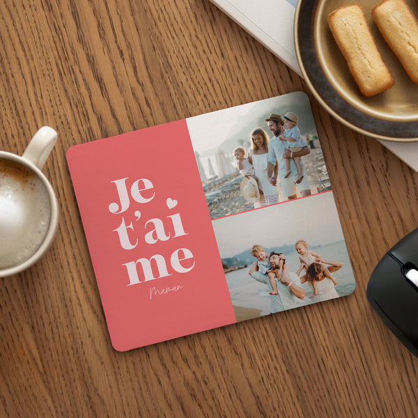 Tapis de souris Objets Rectangle Je t'aime maman photo