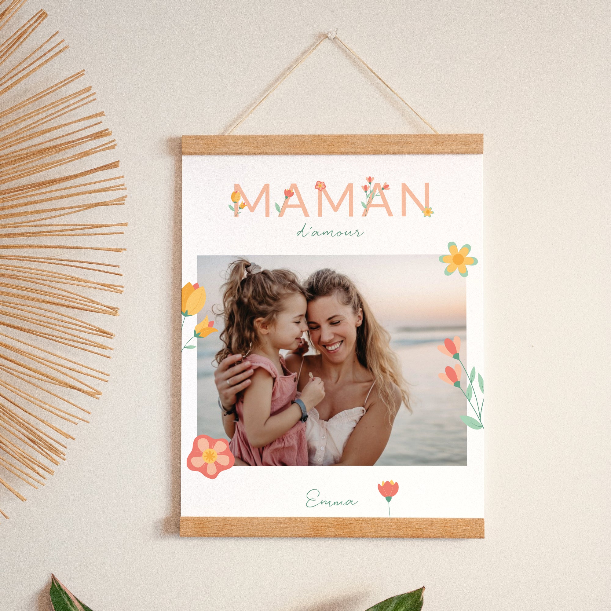 Affiche Portrait 30 x 40 cm Maman d'amour fleurie photo N° 1