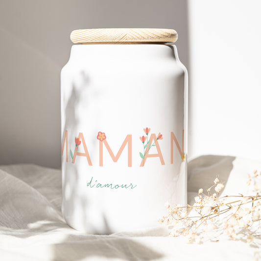 Pot en céramique Objets 65 cl Maman d'amour fleurie photo