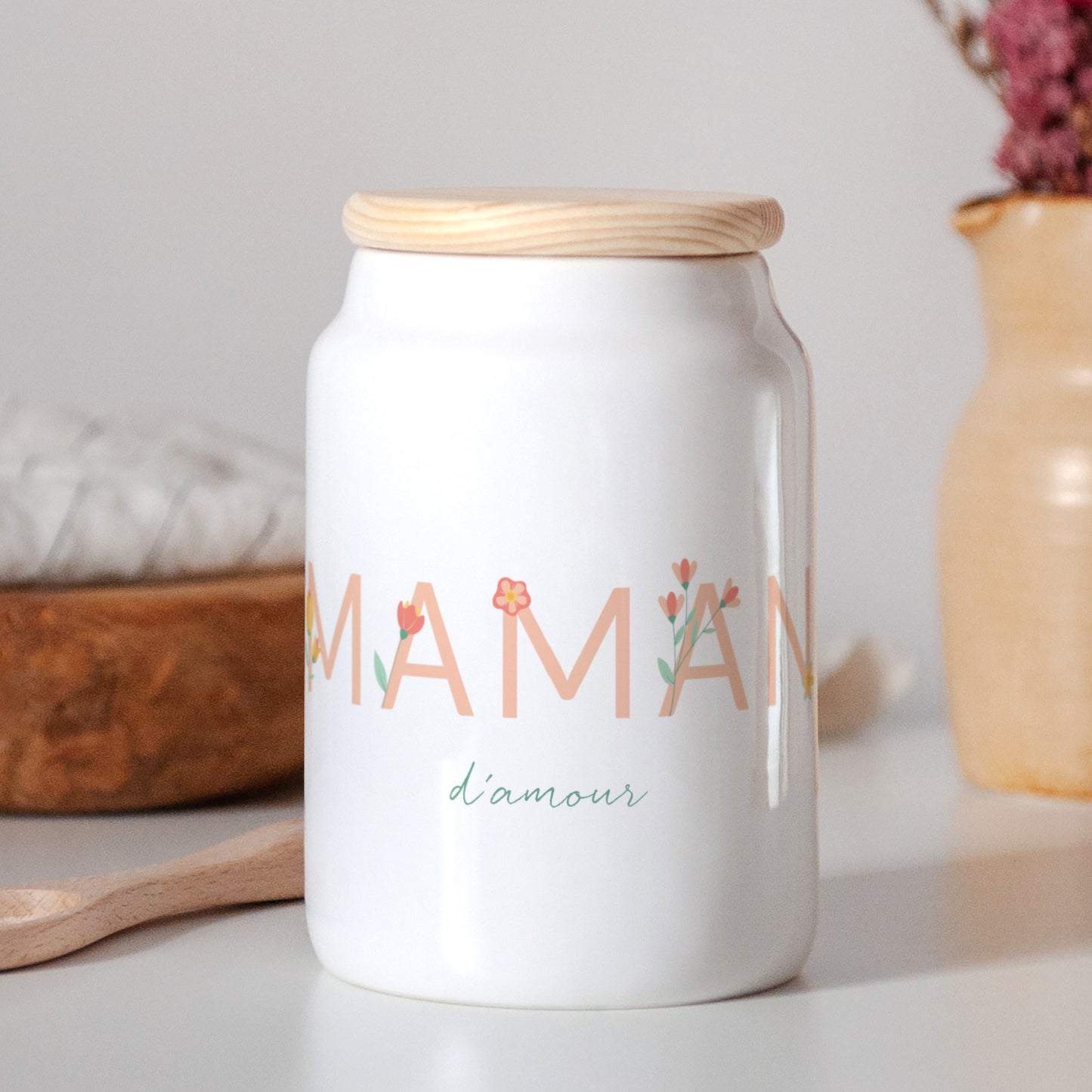 Pot en céramique Objets 65 cl Maman d'amour fleurie photo N° 2