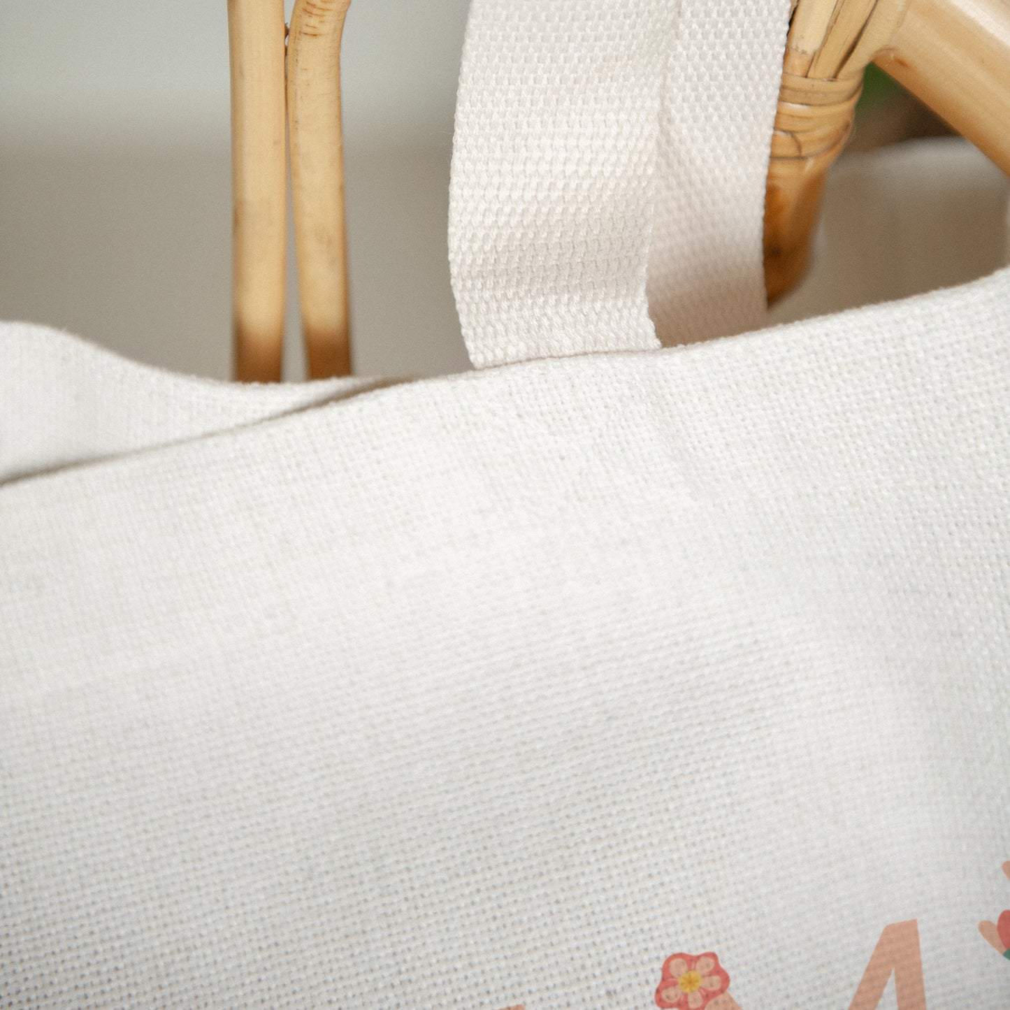 Tote bag Objets Anse en toile Maman d'amour fleurie photo N° 3