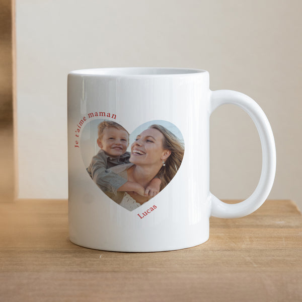 Mug Objets Blanc Je t'aime maman photo photo