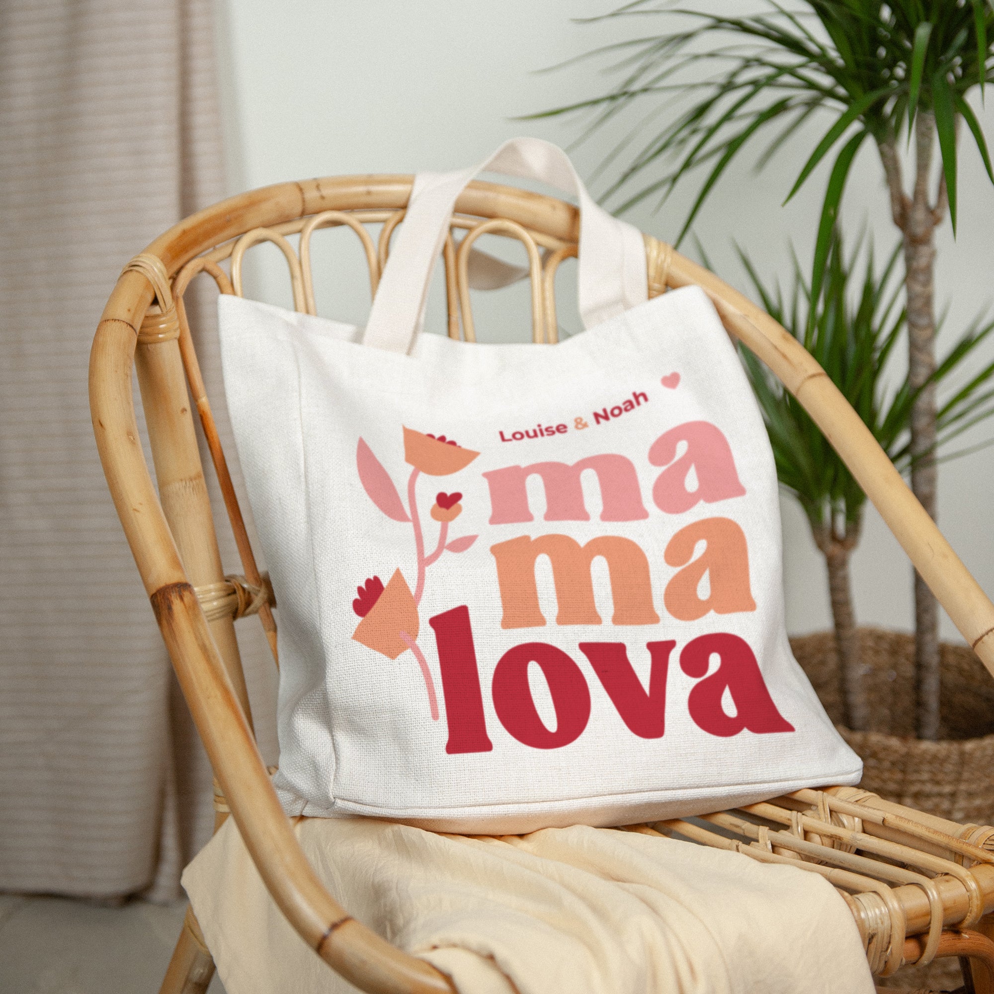 Tote bag Objets Anse en toile Mama lova II photo N° 2