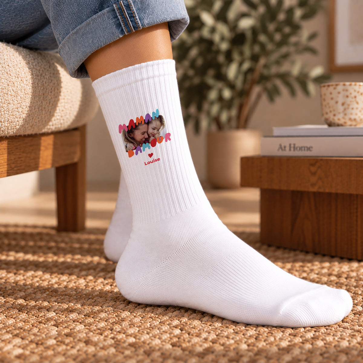 Chaussettes femme Blanches Maman d'amour III photo N° 2