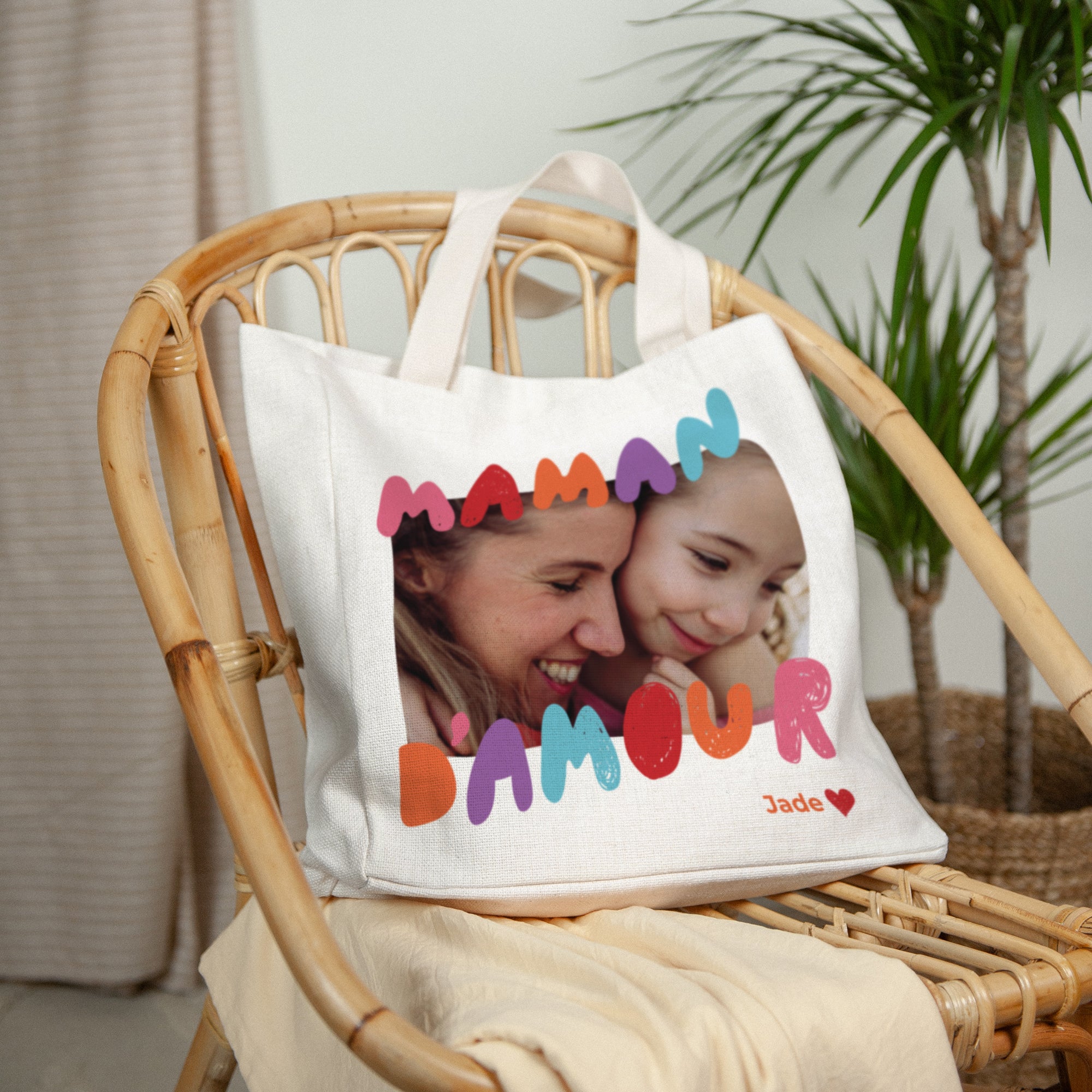 Tote bag Objets Anse en toile Maman d'amour III photo N° 2