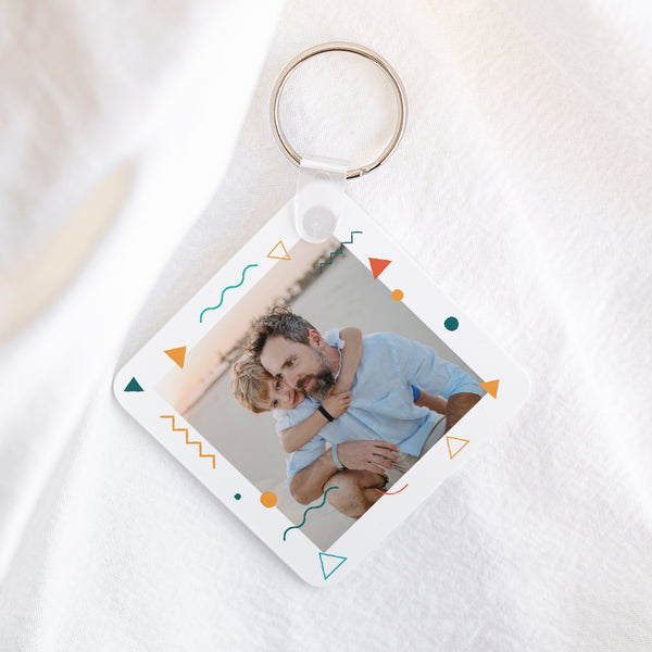 Porte-clés Objets Carré Je t'aime papa photo