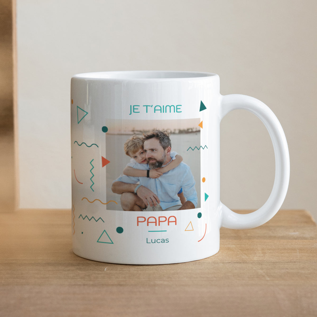 Mug Objets Blanc Je t'aime papa photo