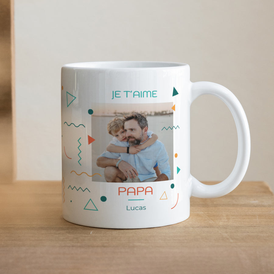 Mug Objets Blanc Je t'aime papa photo