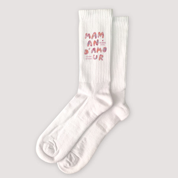 Chaussettes femme Blanches Maman sunrise photo