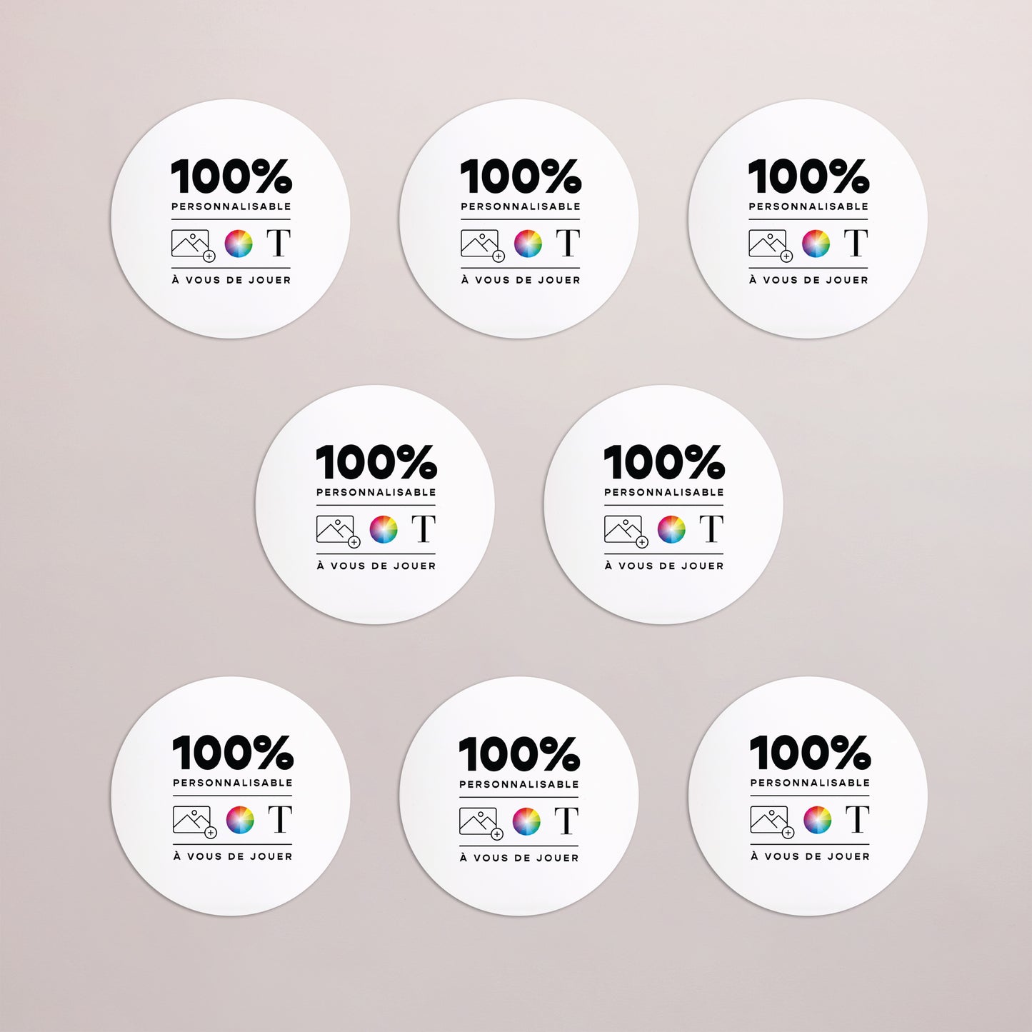 Faire-part Naissance Lot de 8, magnétique, rond, Ø 10cm Do It Yourself V photo N° 3