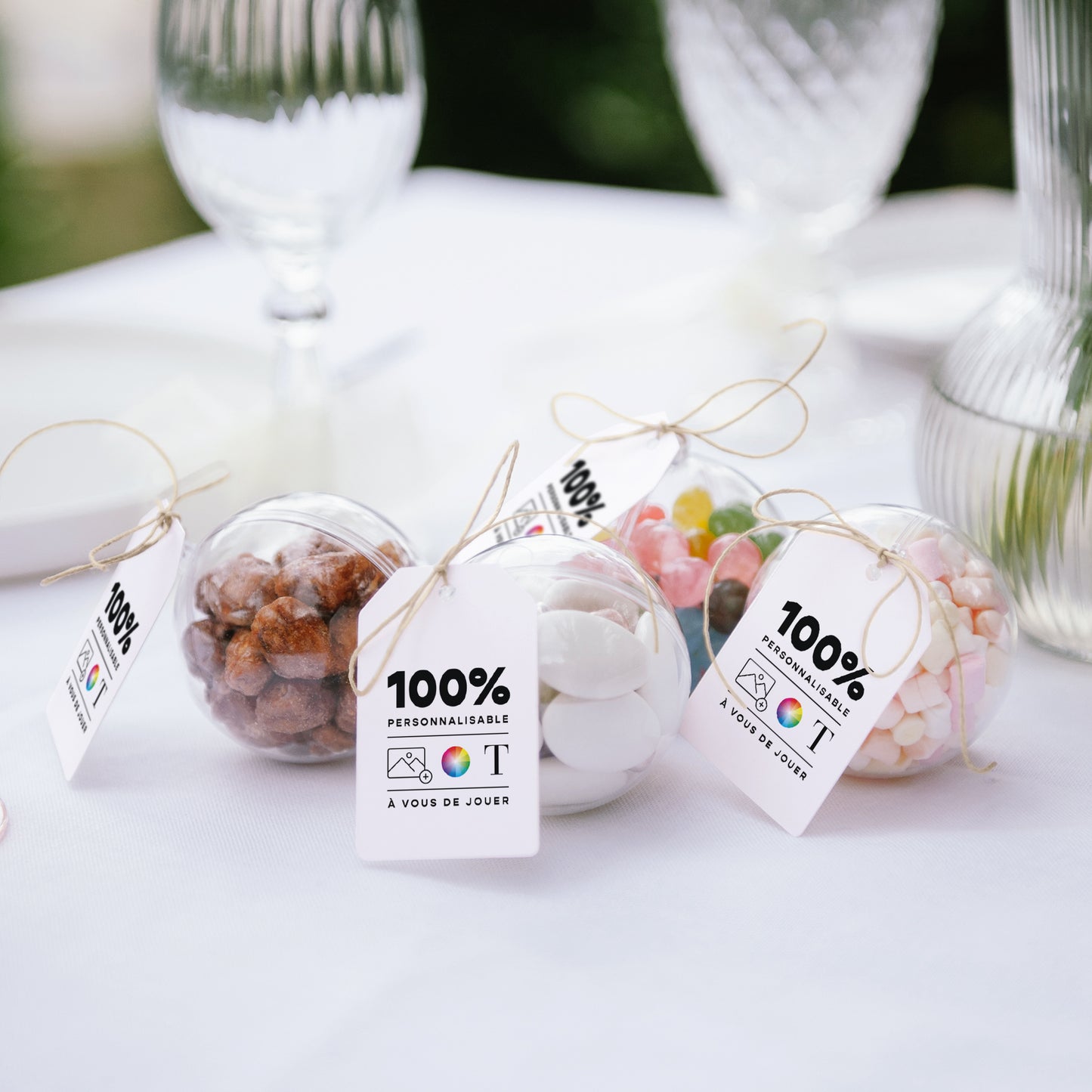 Boîte à dragées Mariage boule avec étiquette fanion Do It Yourself VI photo N° 2