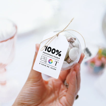 Boîte à dragées Mariage boule avec étiquette fanion Do It Yourself VI photo N° 3