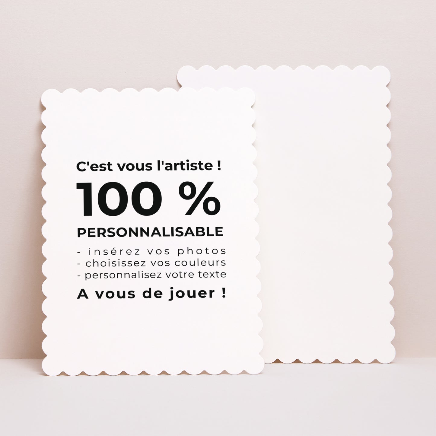 Faire-part Mariage Portrait, bords biscuit Do It Yourself 6 photo N° 1