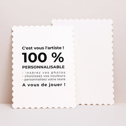 Faire-part Mariage Portrait, bords biscuit Do It Yourself photo N° 1