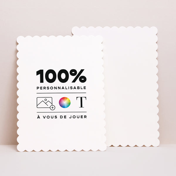 Faire-part Mariage Portrait, bords biscuit Do It Yourself VI photo