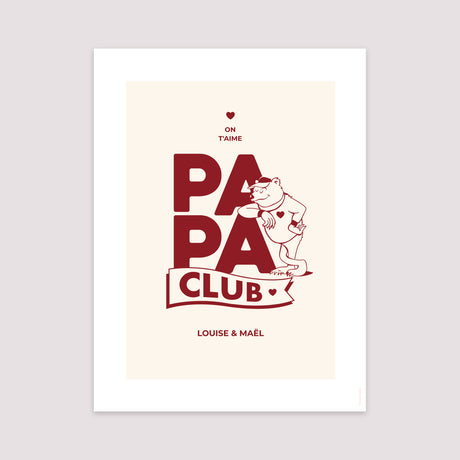 Affiche Portrait 30 x 40 cm Bear Club