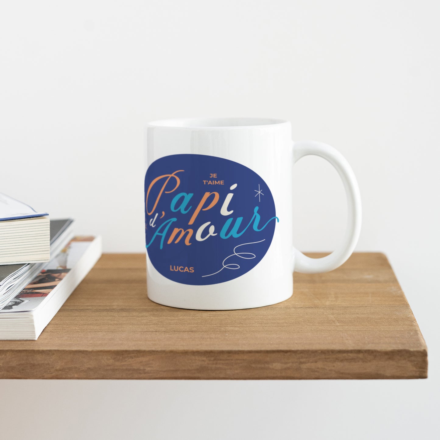 Mug Objets Blanc Amour Bleu photo N° 4