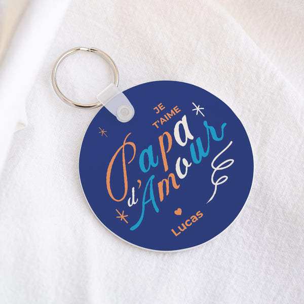 Porte-clés Objets Rond Amour Bleu photo