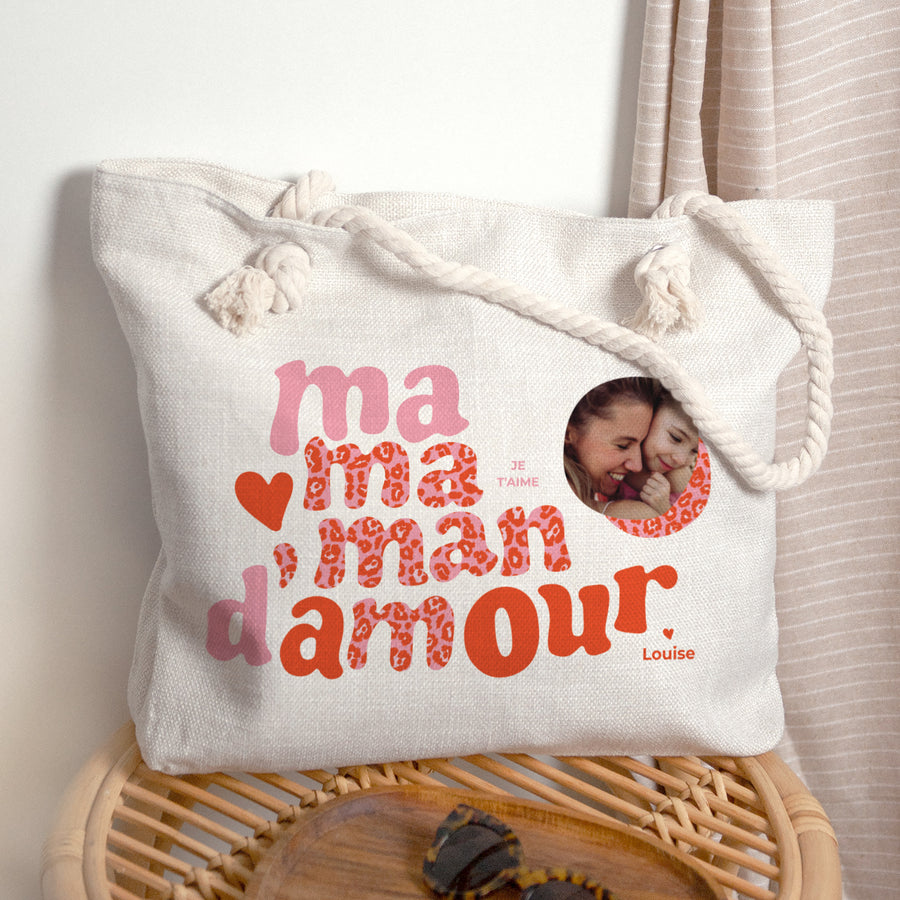 Sac cabas Objets Anse en corde Maman Léopard II photo