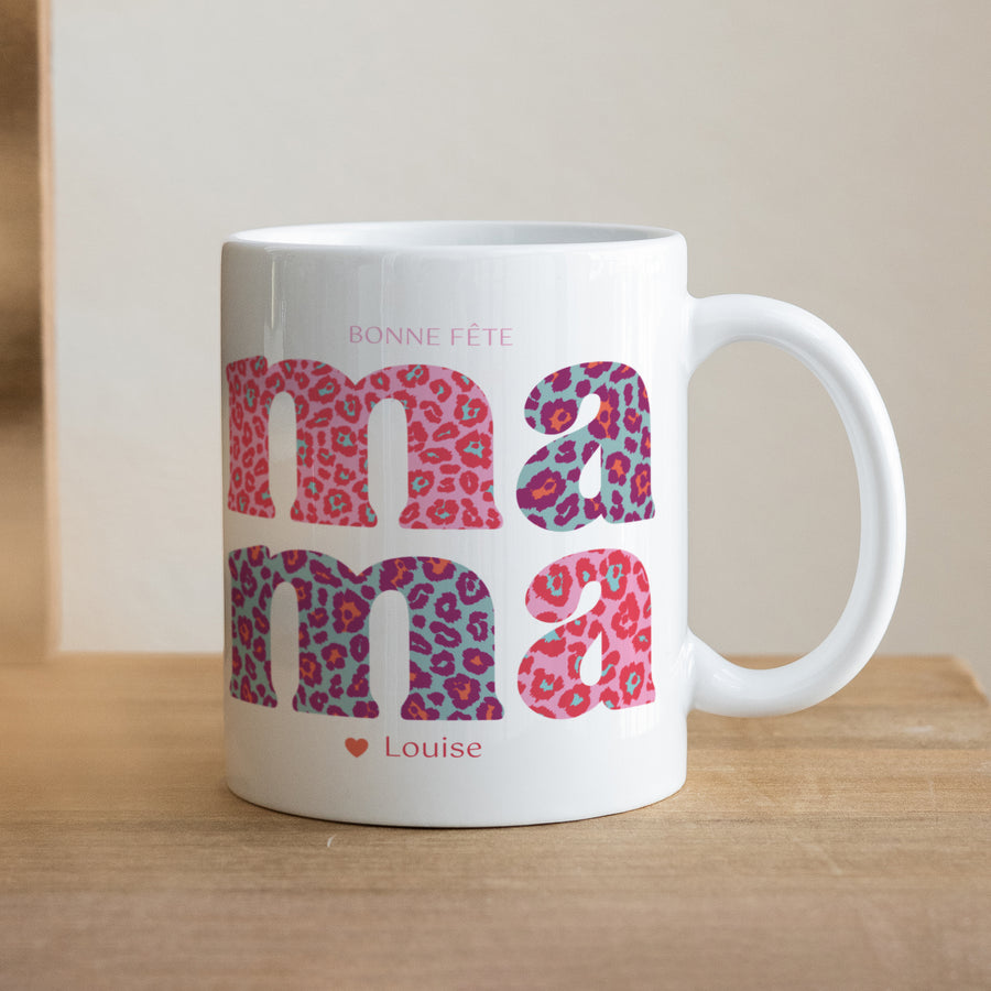 Mug Objets Blanc Leopard Mama photo