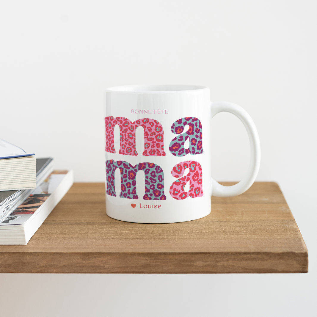 Mug Objets Blanc Leopard Mama photo N° 4