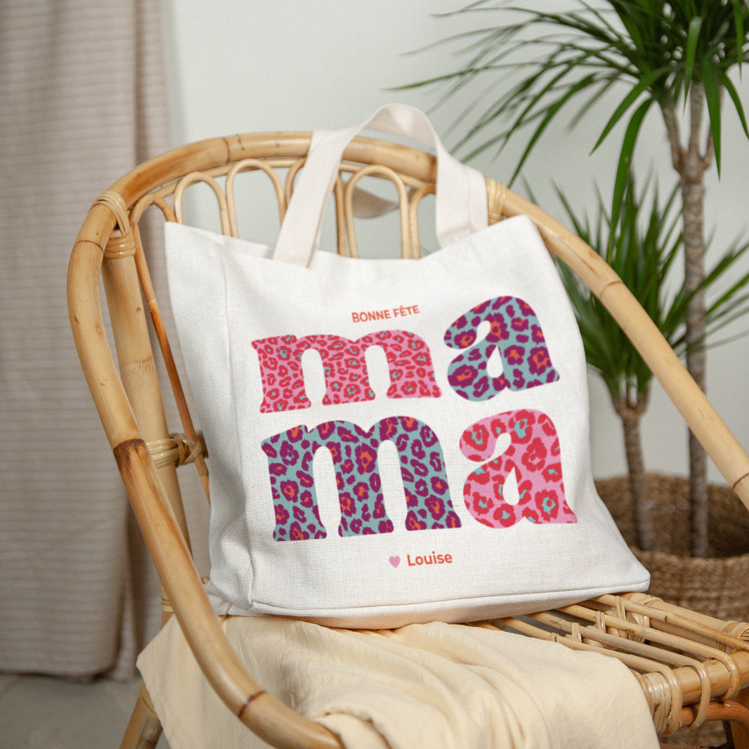 Tote bag Objets Anse en toile Leopard Mama photo N° 2