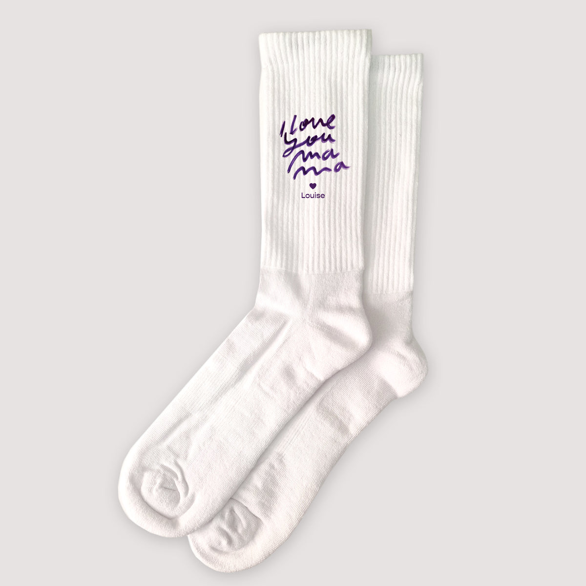 Chaussettes femme Blanches I love you Leopard photo N° 1