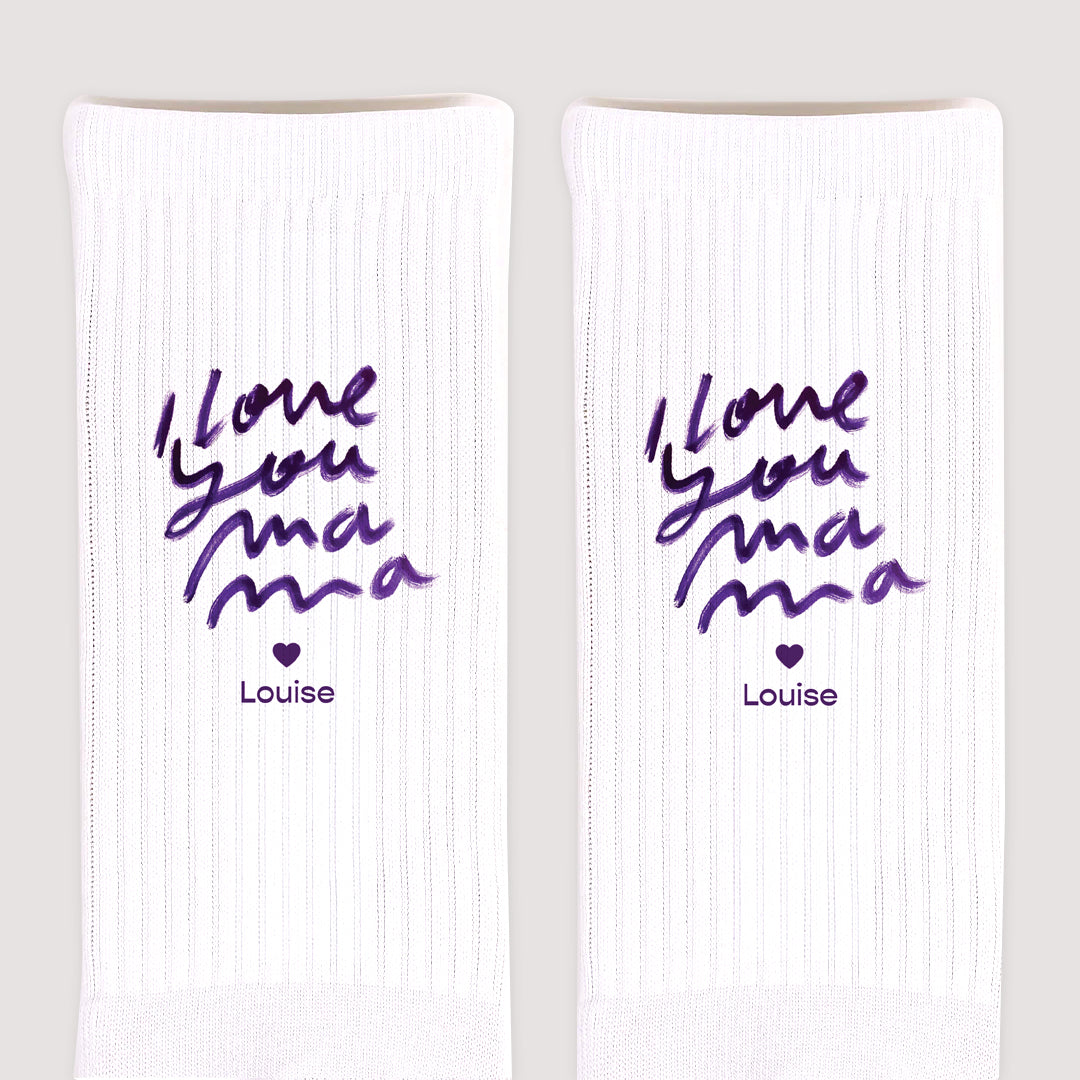 Chaussettes femme Blanches I love you Leopard photo N° 3