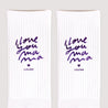 Chaussettes femme Blanches I love you Leopard photo N° 3