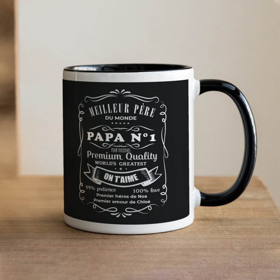 Mug Objets Noir Best Father Forever photo