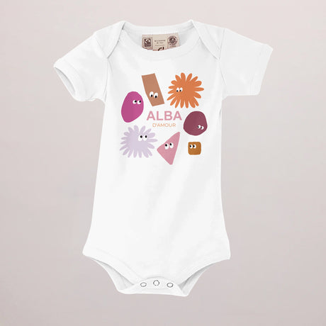 Body personnalisé Naissance blanc recto Les zigotos roses