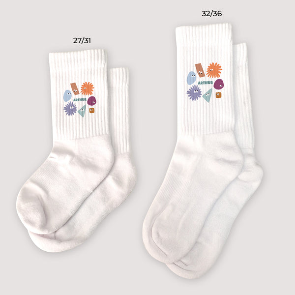 Chaussettes enfant Blanches Les zigotos bleus photo