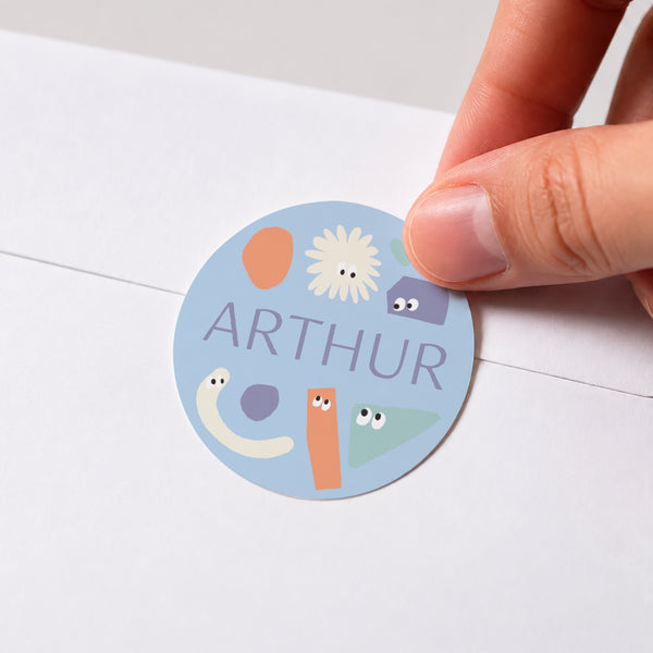 Sticker Naissance Rond Les zigotos bleus photo