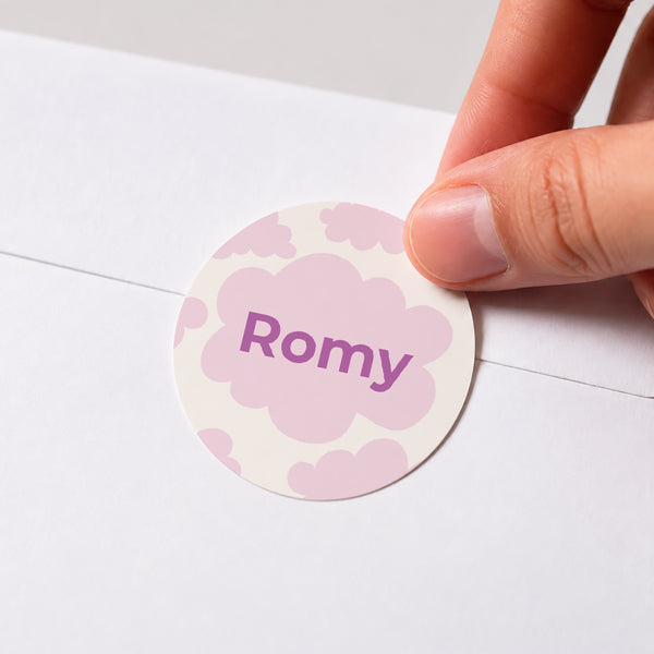 Sticker Naissance Rond Petit nuage rose photo