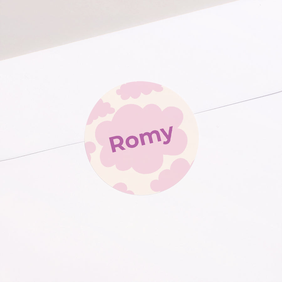 Sticker Naissance Rond Petit nuage rose photo