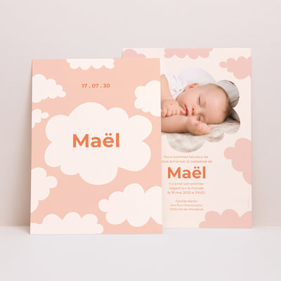 Faire-part naissance nuage