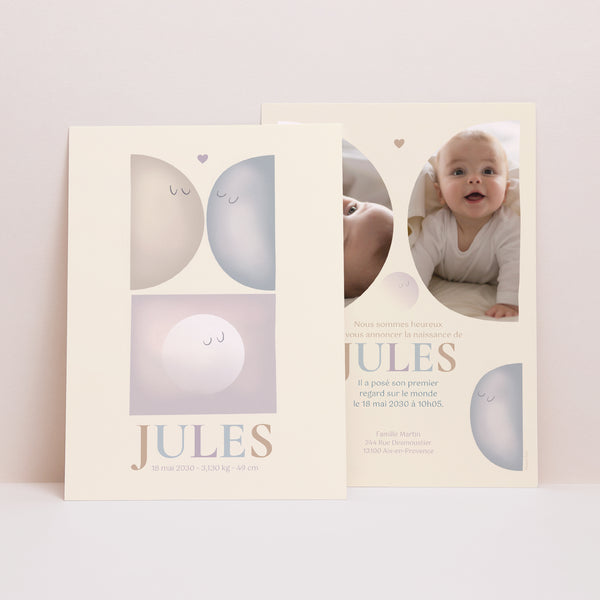 Faire-part Naissance Portrait Demi lune photo