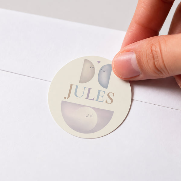 Sticker Naissance Rond Demi lune photo