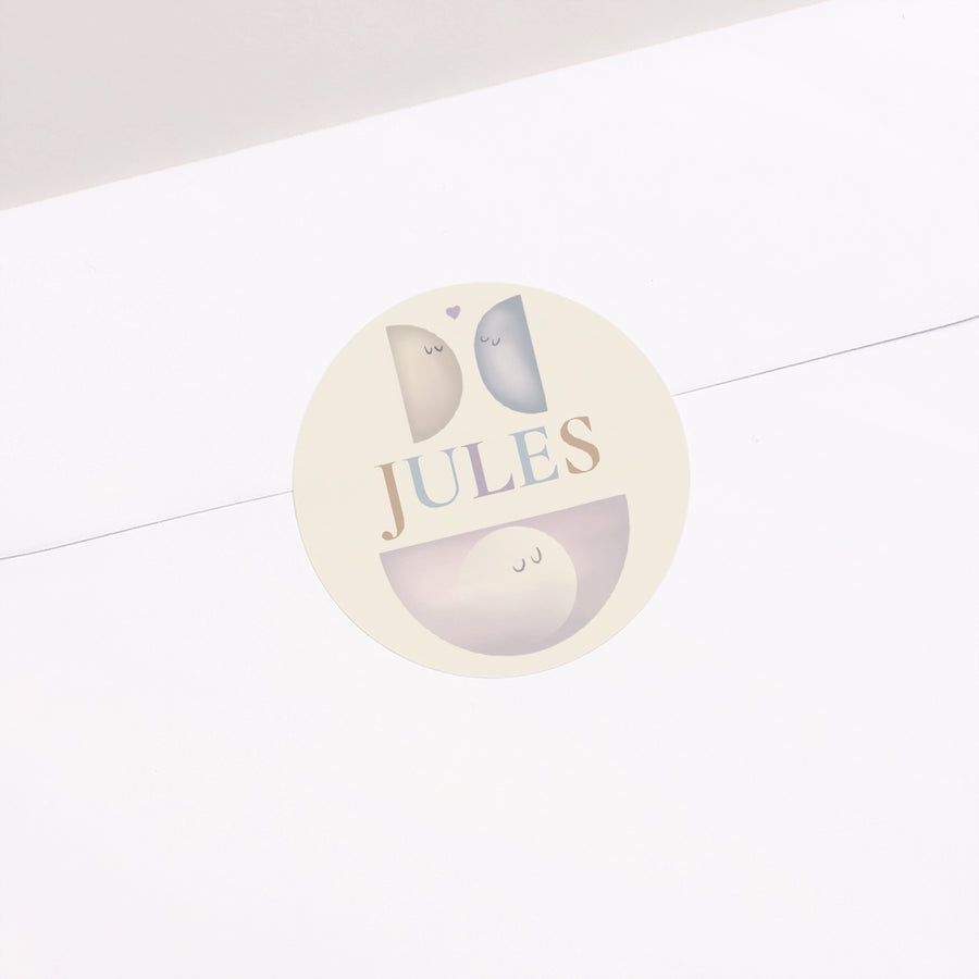 Sticker Naissance Rond Demi lune photo