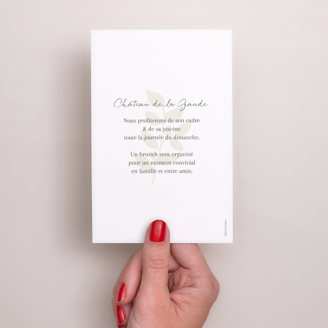 Invitations Mariage Portrait Douceur romantique photo N° 3