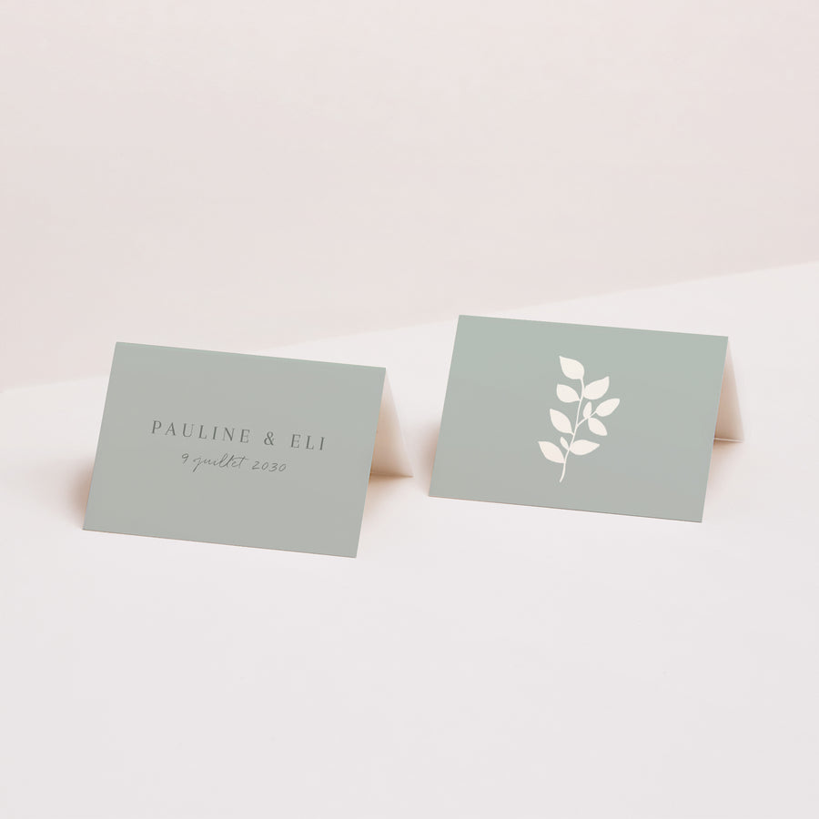 Marque-place Mariage 2 volets Douceur romantique photo