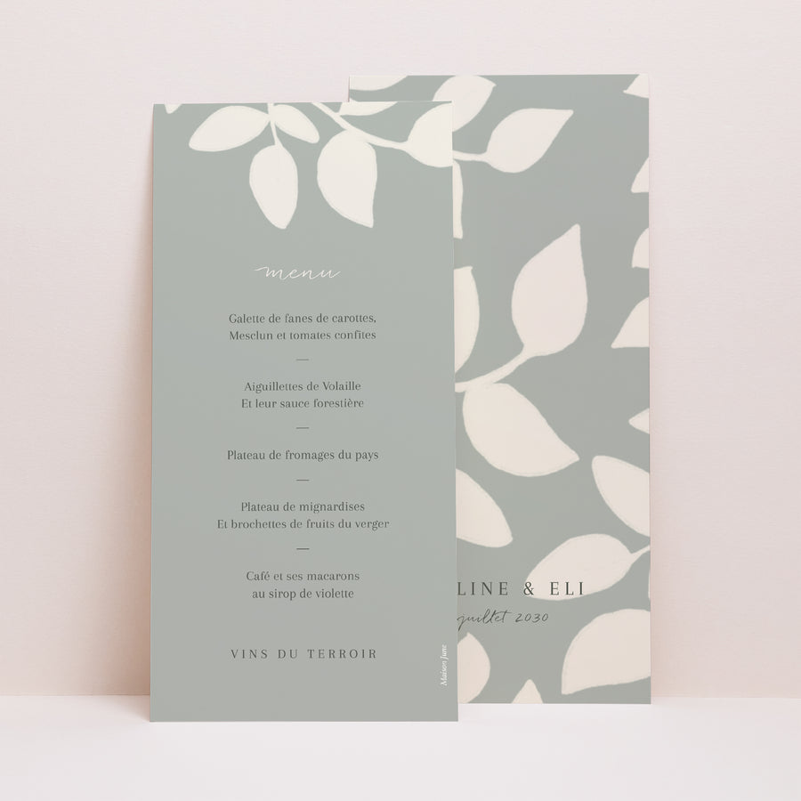 Menu Mariage Panoramique portrait Douceur romantique photo
