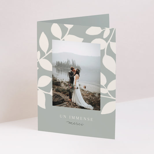 Remerciements Mariage Portrait double volet Douceur romantique photo