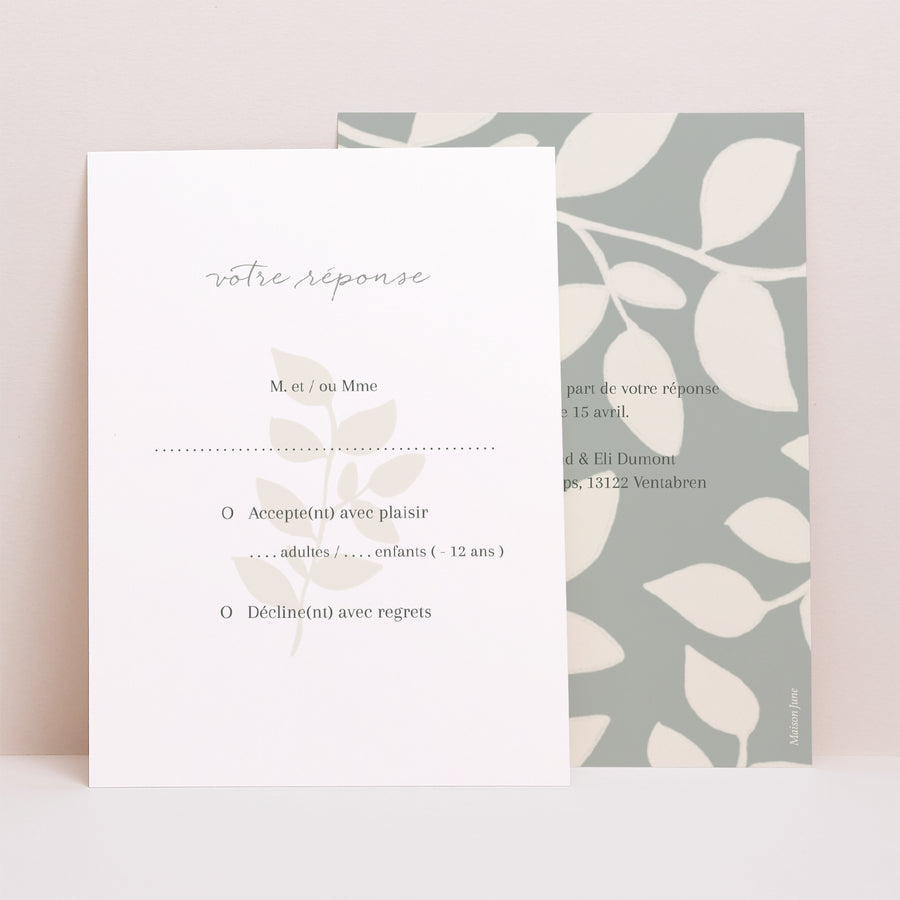 Carton réponse Mariage Portrait Douceur romantique photo