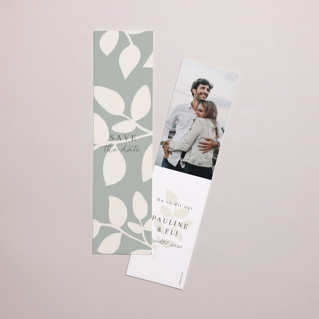 Save the date Mariage Marque-page Douceur romantique photo N° 1