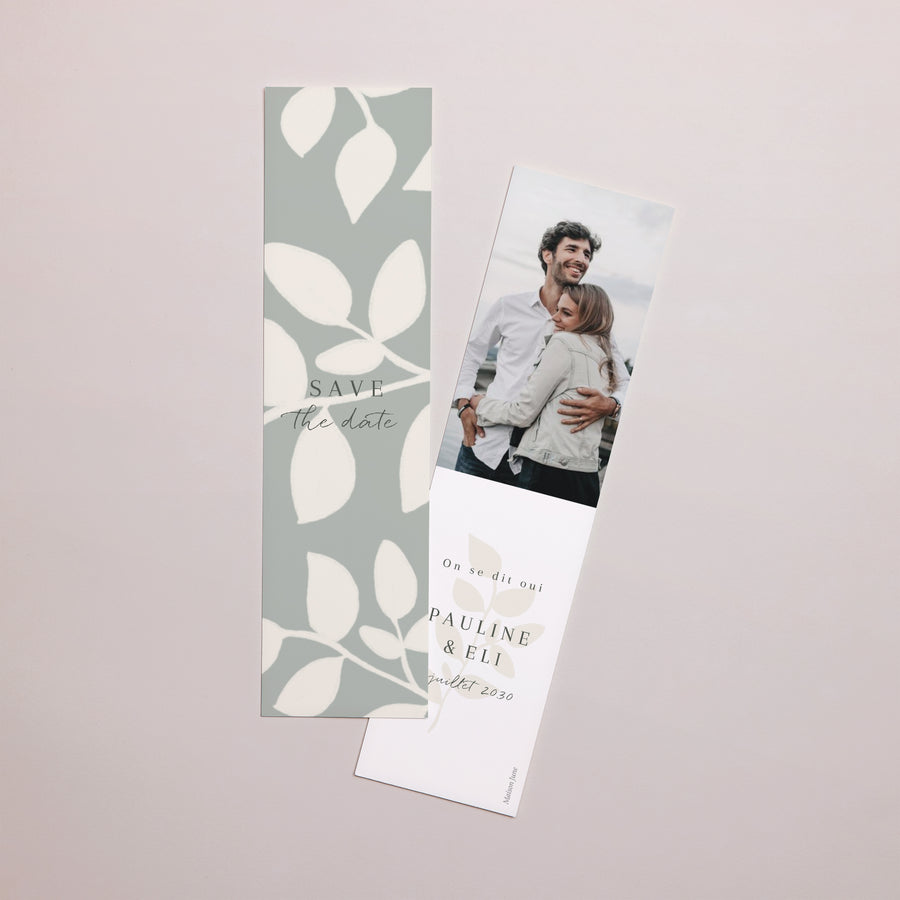 Save the date Mariage Marque-page Douceur romantique photo