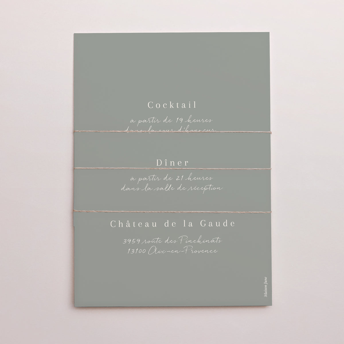 Faire-part Mariage 3 cartes, ruban Douceur romantique photo N° 4
