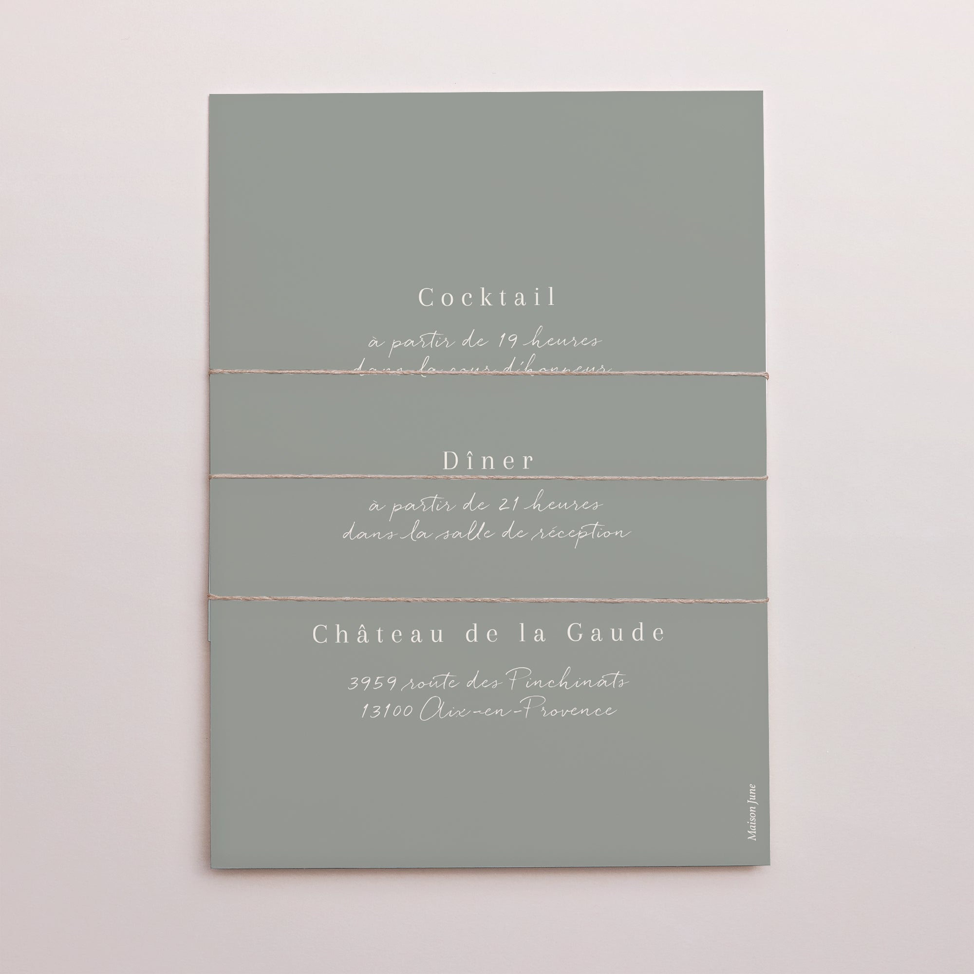 Faire-part Mariage 3 cartes, ruban Douceur romantique photo N° 4